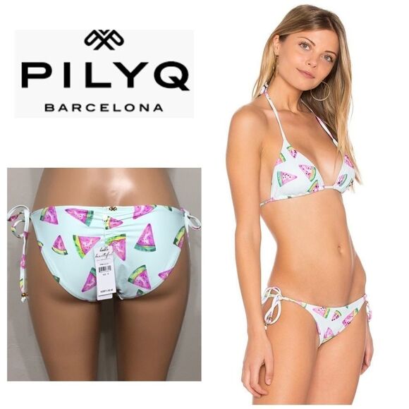 PILYQ Fresca embroidered watermelon full bottom. - Picture 1 of 8